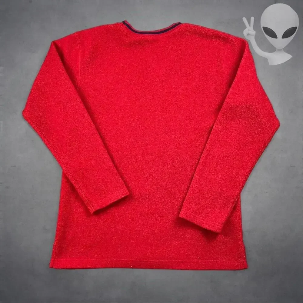 Vintage 90s Polo Ralph Lauren Fleece Crewneck Sweatshirt Mens L Red Spellout